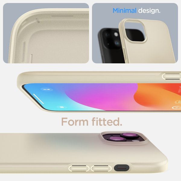 Spigen iPhone 15 Skal Thin Fit Mute Beige