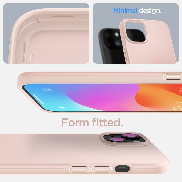 Spigen iPhone 15 Skal Thin Fit Pink Sand