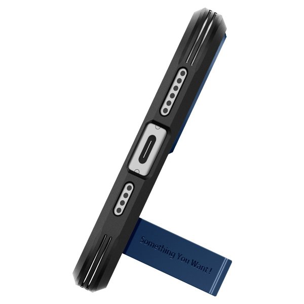 Spigen iPhone 15 Skal Tough Armor MagFit Navy Blue