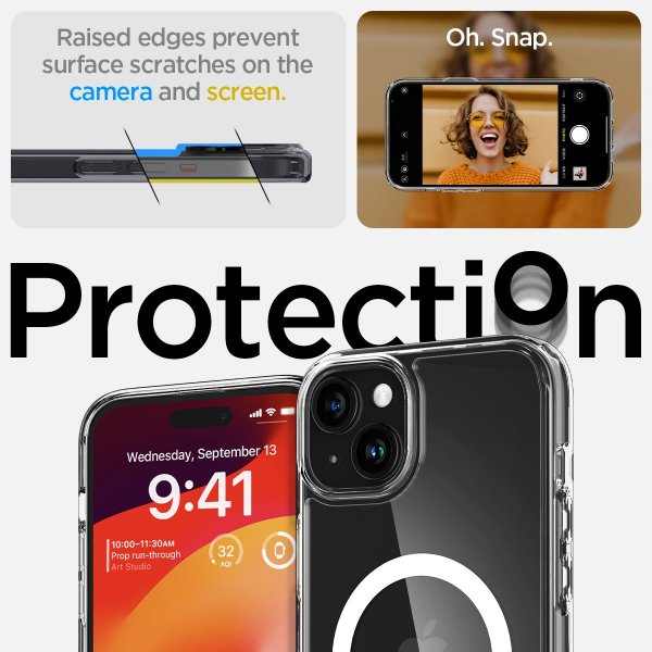 Spigen iPhone 15 Skal Ultra Hybrid MagFit Vit