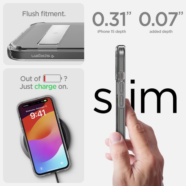 Spigen iPhone 15 Skal Ultra Hybrid S MagFit Crystal Clear