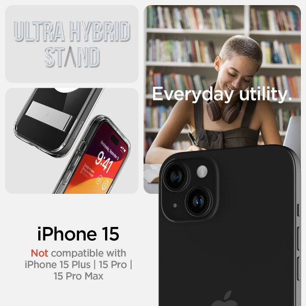 Spigen iPhone 15 Skal Ultra Hybrid S MagFit Crystal Clear