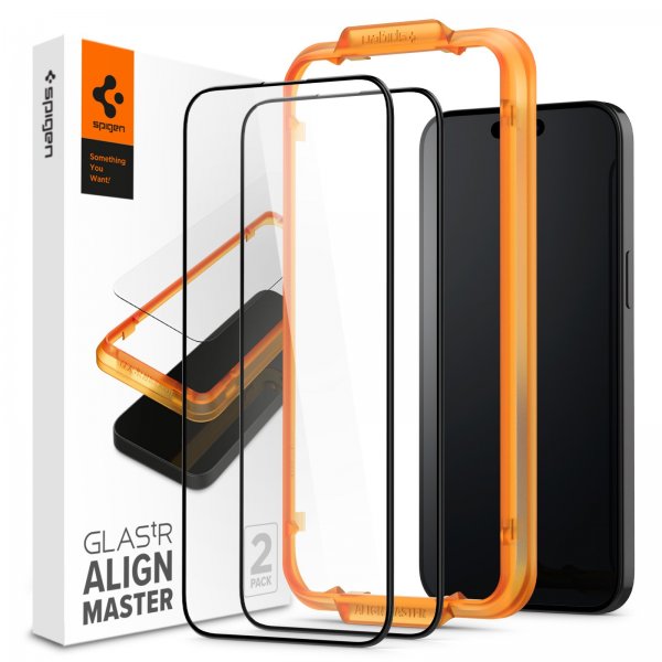 Spigen iPhone 15 Skärmskydd GLAS.tR ALIGNmaster 2-pack