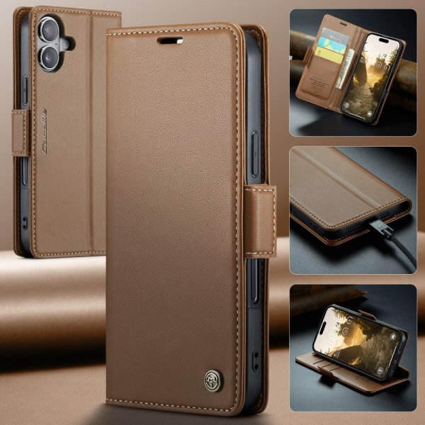 CaseMe iPhone 16 Fodral 023 Series Brun