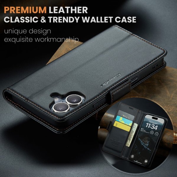 CaseMe iPhone 16 Fodral 023 Series Svart