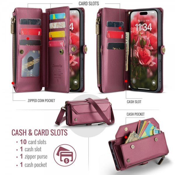 CaseMe iPhone 16 Fodral C36 Series Röd