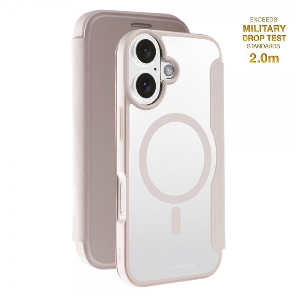 Vivanco iPhone 16 Fodral Mag Wallet Greige