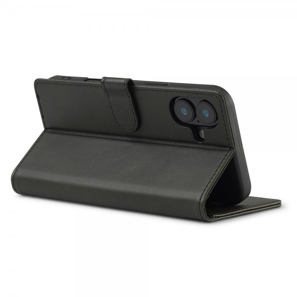 Lc.Imeeke iPhone 16 Fodral med Kortfack Stativfunktion Svart