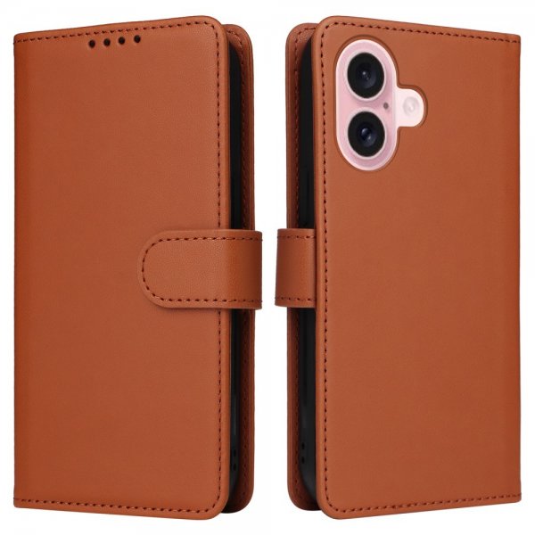 Betopnice iPhone 16 Fodral med Löstagbart Skal 005 Brun