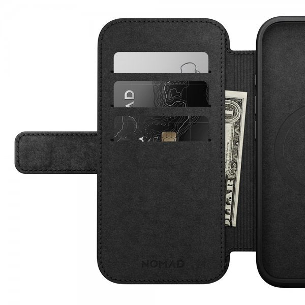 Nomad iPhone 16 Fodral Modern Leather Folio Svart