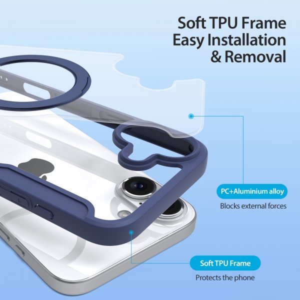 Dux Ducis iPhone 16 Fodral Skin X Pro Series Kickstand MagSafe Blå