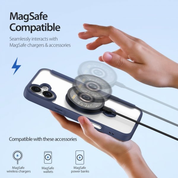 Dux Ducis iPhone 16 Fodral Skin X Pro Series Kickstand MagSafe Blå