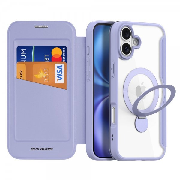 Dux Ducis iPhone 16 Fodral Skin X Pro Series Kickstand MagSafe Lila