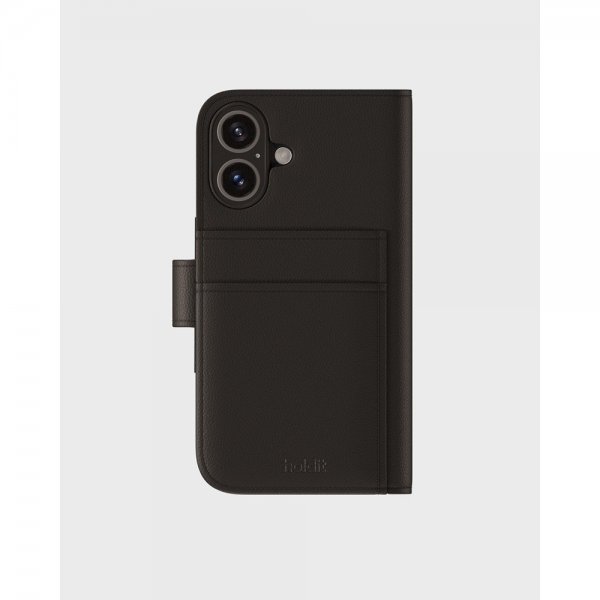 holdit iPhone 16 Fodral Wallet Case Magnet Plus Svart