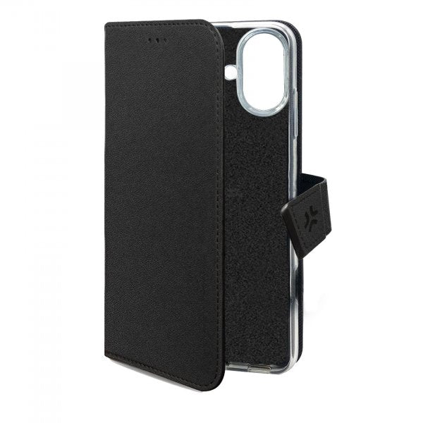 Celly iPhone 16 Fodral Wally Wallet Case Svart