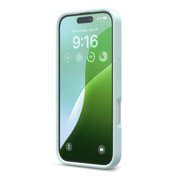 Rvelon iPhone 16 Skal Silikon Ljusgrön