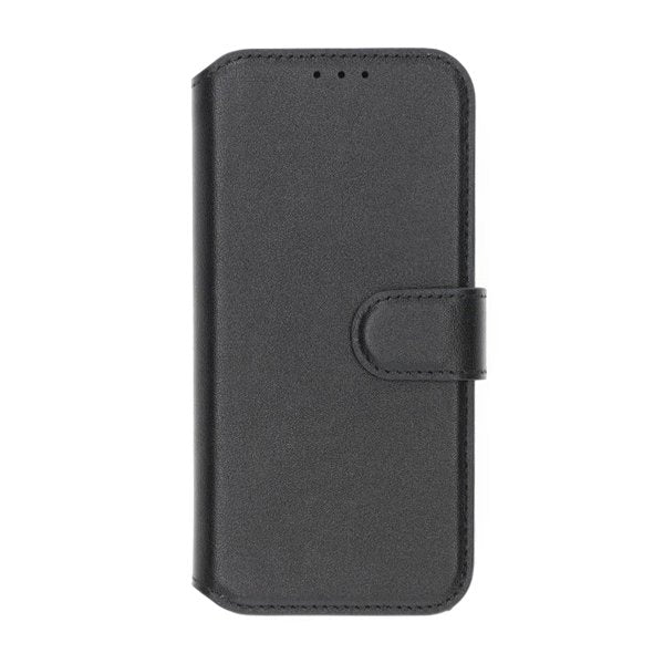 Rvelon iPhone 16 Fodral Äkta läder Kortfack Svart