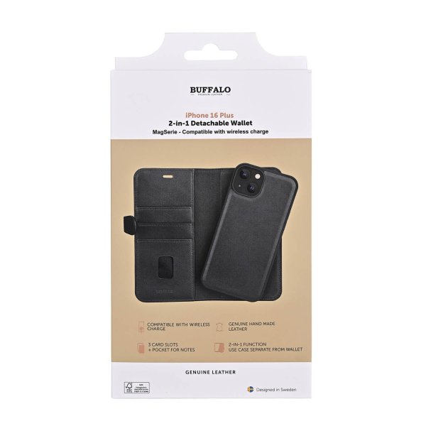 Buffalo iPhone 16 Plus Fodral 2-i-1 MagSeries Svart