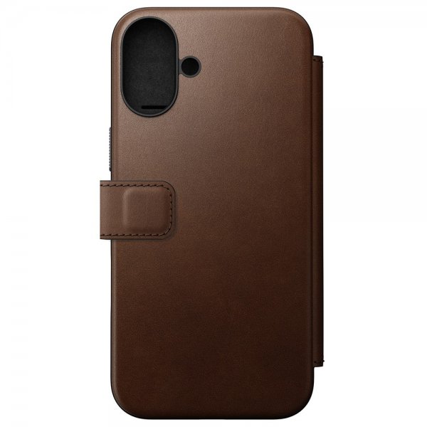 Nomad iPhone 16 Plus Fodral Modern Leather Folio Brun