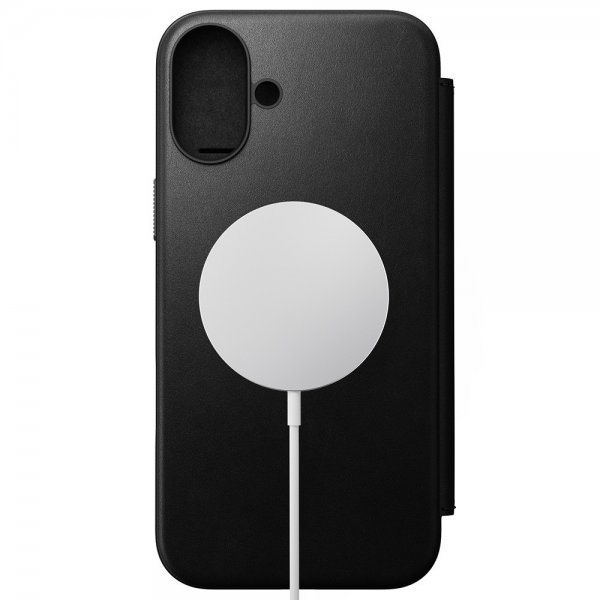 Nomad iPhone 16 Plus Fodral Modern Leather Folio Svart