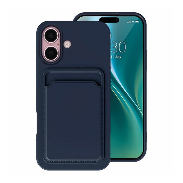 iPhone 16 Plus Skal Korthållare Blå