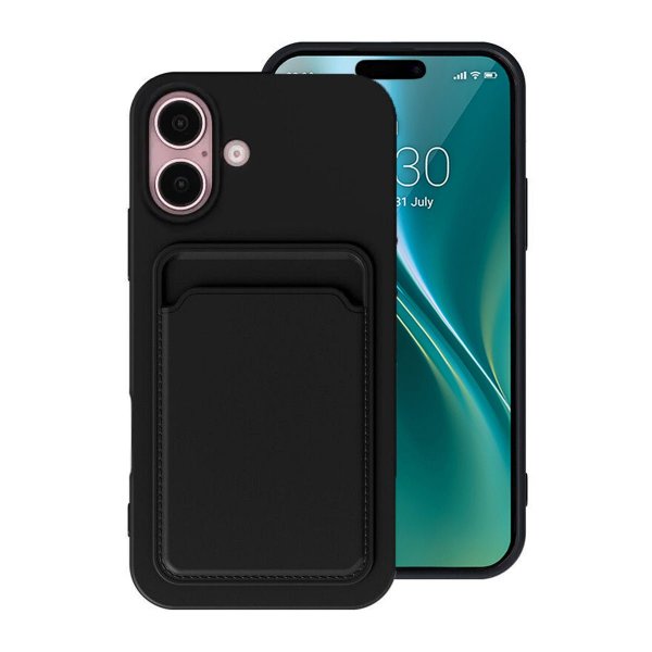 iPhone 16 Plus Skal Korthållare Svart