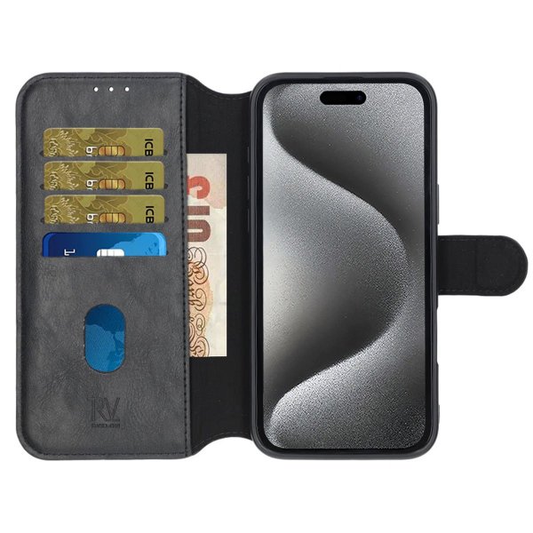 Rvelon iPhone 16 Plus Fodral 4 Kortfack MagSafe Svart