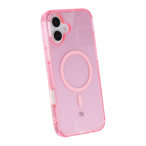 Rvelon iPhone 16 Plus Skal Glitter MagSafe Rosa