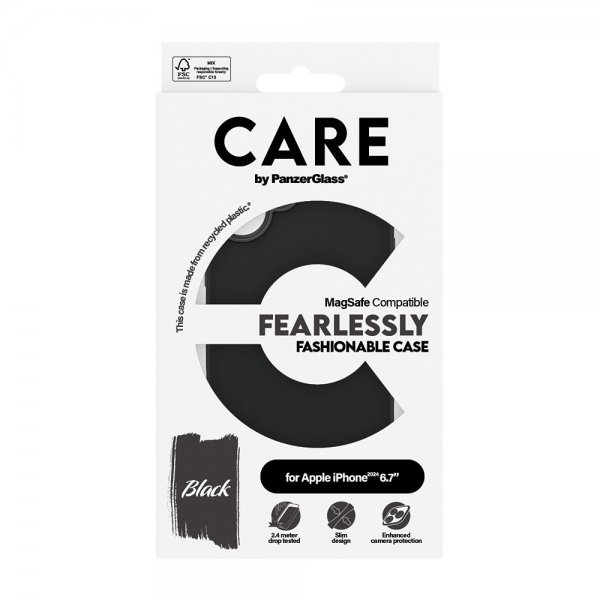 CARE by PanzerGlass iPhone 16 Plus Skal Fashionable MagSafe Svart