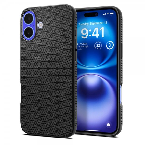 Spigen iPhone 16 Plus Skal Liquid Air Matte Black