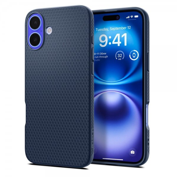 Spigen iPhone 16 Plus Skal Liquid Air Navy Blue