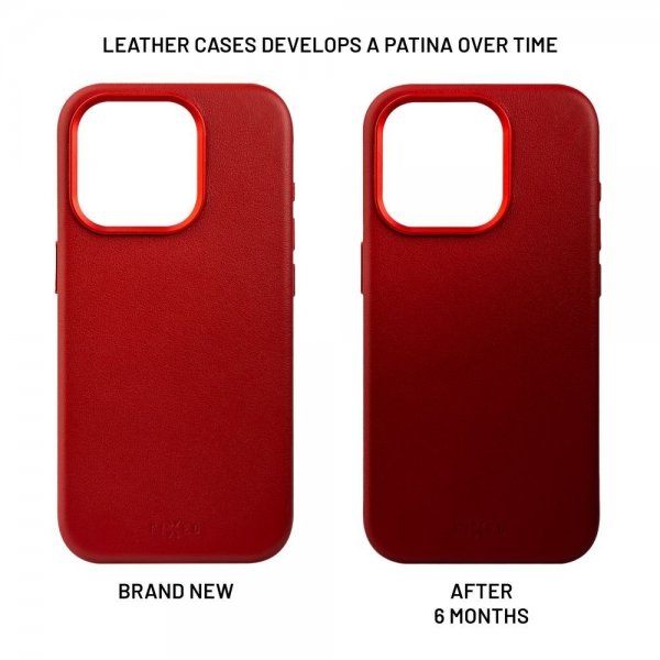 Fixed iPhone 16 Plus Skal MagLeather Röd