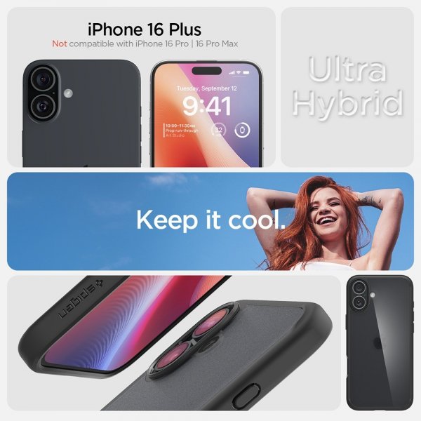 Spigen iPhone 16 Plus Skal Ultra Hybrid Frost Black