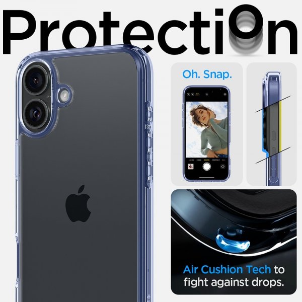 Spigen iPhone 16 Plus Skal Ultra Hybrid Sky Crystal