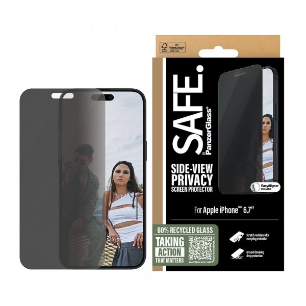 SAFE by PanzerGlass iPhone 16 Plus Skärmskydd Privacy EasyAligner