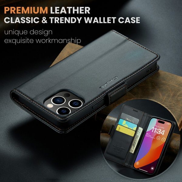 CaseMe iPhone 16 Pro Fodral 023 Series Svart