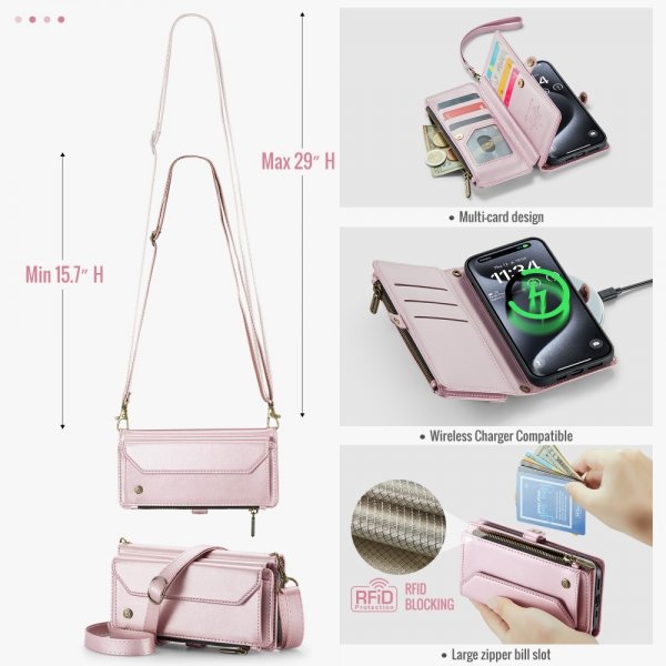 CaseMe iPhone 16 Pro Fodral C36 Series Rosa