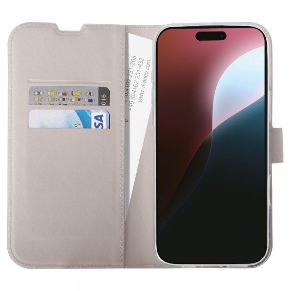 Vivanco iPhone 16 Pro Fodral Classic Wallet Greige