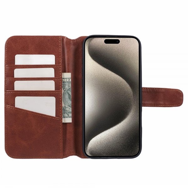 Nordic Covers iPhone 16 Pro Fodral Essential Leather Maple Brown