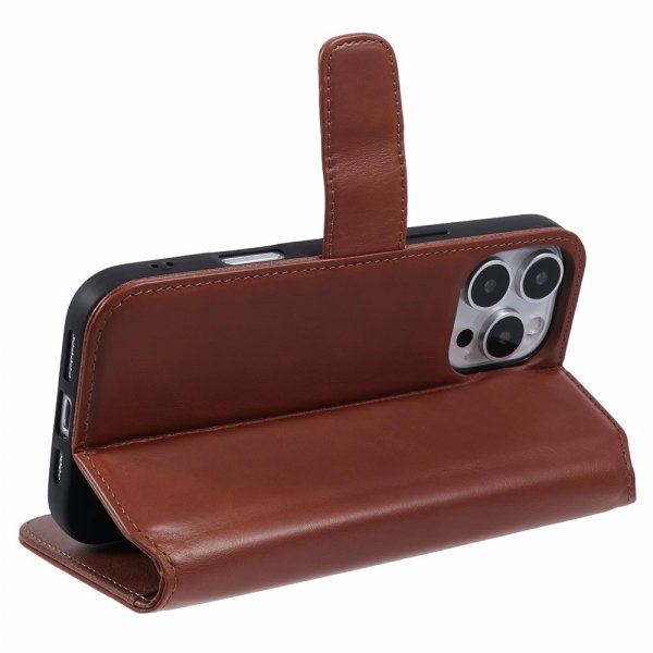 Nordic Covers iPhone 16 Pro Fodral Essential Leather Maple Brown