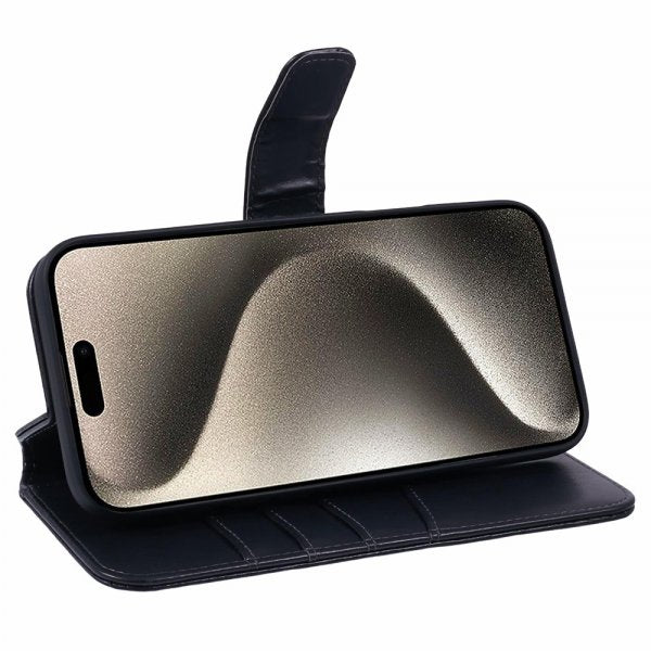 Nordic Covers iPhone 16 Pro Fodral Essential Leather Raven Black