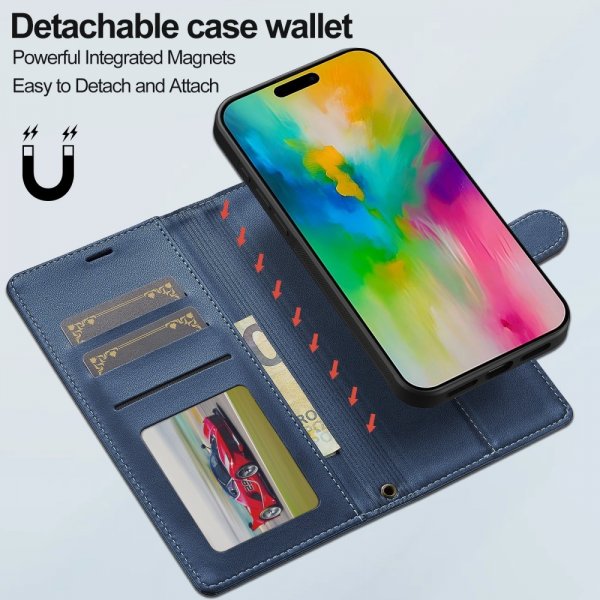 Lc.Imeeke iPhone 16 Pro Fodral med Löstagbart Skal L2 Series MagSafe Blå