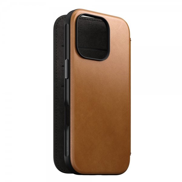 Nomad iPhone 16 Pro Fodral Modern Leather Folio English Tan
