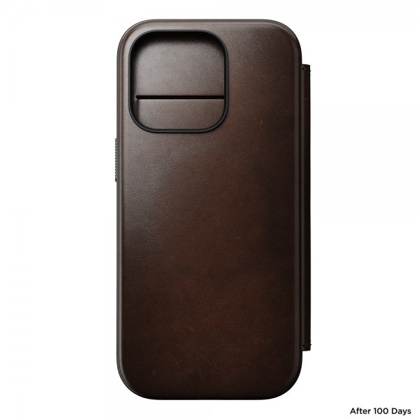 Nomad iPhone 16 Pro Fodral Modern Leather Folio Horween Rustic Brown