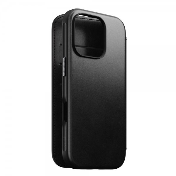 Nomad iPhone 16 Pro Fodral Modern Leather Folio Horween Svart
