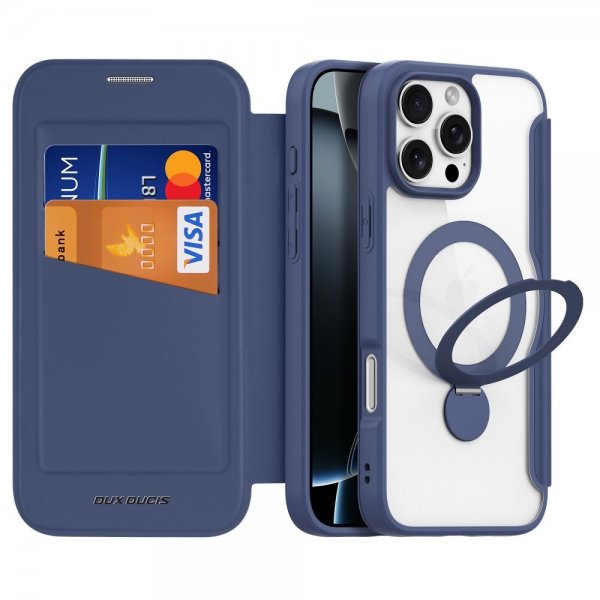 Dux Ducis iPhone 16 Pro Fodral Skin X Pro Series Kickstand MagSafe Blå