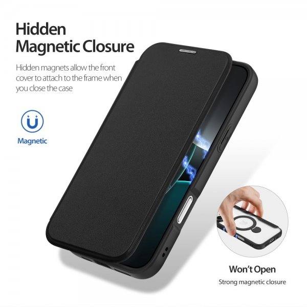 Dux Ducis iPhone 16 Pro Fodral Skin X Pro Series Kickstand MagSafe Svart