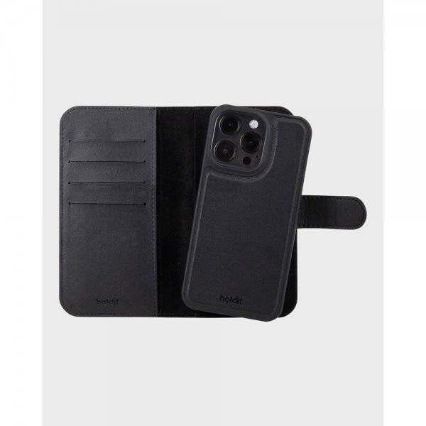holdit iPhone 16 Pro Fodral Wallet Case Magnet Plus Svart