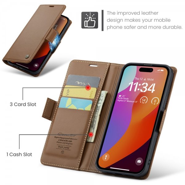 CaseMe iPhone 16 Pro Max Fodral 023 Series Brun