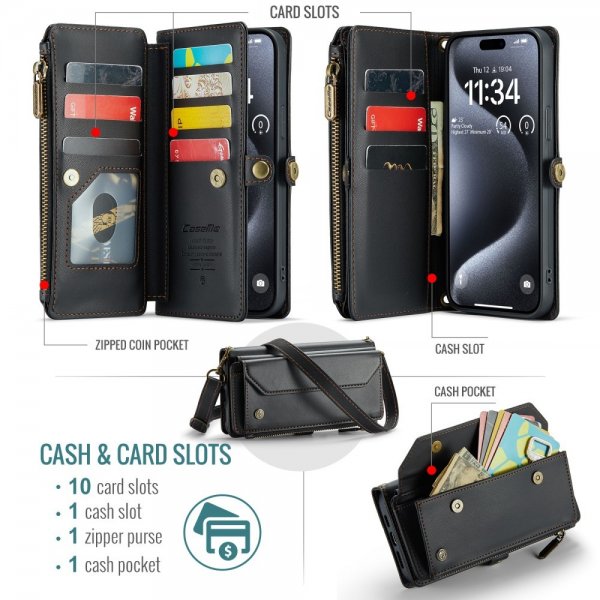 CaseMe iPhone 16 Pro Max Fodral C36 Series Svart